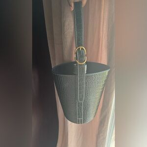 Trademark Small Green Bucket Green Croc-Embossed Bag